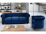 Ensemble canapé fauteuil  CHESTERFIELD Bleu foncé