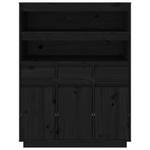 Highboard DE7648 Schwarz - Massivholz - 40 x 117 x 89 cm