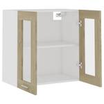 Armoire en verre suspendue 3016496-12 Marron - Imitation chêne de Sonoma - Blanc - Largeur : 60 cm