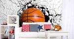 Fototapete BASKETBALL Rissige Wand 3D 300 x 210 x 210 cm