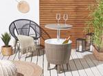 Table de jardin SILG Beige - Gris - Blanc - Textile - 49 x 58 x 49 cm