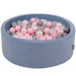 Bällebad mit Bällen Grau - Hellblau - Perlweiß - Pink - Durchscheinend