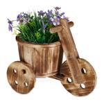 Pot de fleurs décoratif en bois Marron - Bois manufacturé - Matière plastique - 30 x 25 x 17 cm