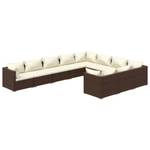 Garten-Lounge-Set 3013639-12 (10-teilig) Braun - Weiß - Metall - Polyrattan - 70 x 60 x 70 cm