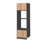 Armoire micro-ondes R-Line 39752 Anthracite - Imitation chêne truffier de sonoma