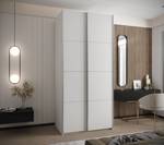 Armoire Lux 1 Argenté - Blanc - Largeur : 120 cm