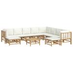 Salon de jardin 3028492-31 (lot de 11) Blanc - Bambou - 69 x 65 x 69 cm