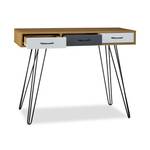 Designer Schreibtisch mit Schubladen Schwarz - Braun - Weiß - Holzwerkstoff - Metall - 100 x 75 x 50 cm