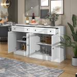 Sideboard Kommode Caelus Ⅴ Braun - Weiß - Holzwerkstoff - Metall - 40 x 86 x 150 cm