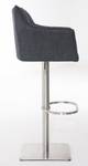 Tabouret de bar Damaso Lot de 2 Gris lava - Argenté