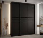 ARMOIRE À PORTES COULISSANTES DAVOS 10 Noir - Largeur : 190 cm