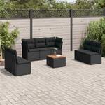 Gartensitzgruppe K346(8-tlg) Schwarz - Massivholz - 69 x 62 x 62 cm