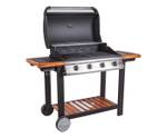 4-Flammen-Gasgrill Schwarz - Metall - 144 x 106 x 56 cm