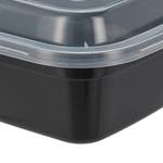 10x meal prep containers 3 compartiments Noir - Matière plastique - 22 x 5 x 19 cm