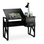 Schreibtisch neigbar Schwarz - Holzwerkstoff - Metall - 110 x 75 x 55 cm