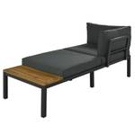 4-Sitzer Gartenlounge-Set Kissen Tisch Braun - Grau - Metall - Massivholz - 179 x 67 x 250 cm