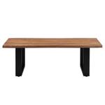 Table basse nature/noire 120x60cm Noir - Marron - Métal - Bois massif - 60 x 40 x 120 cm