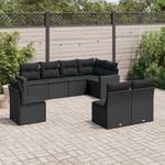 Gartensitzgruppe K3810(8-tlg) Schwarz - Massivholz - 69 x 62 x 66 cm