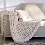 Wolldecke Cosima Chunky Knit medium weiß Weiß - Textil - 150 x 3 x 100 cm