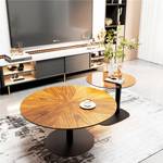 Lot de 2 Table Basse Vires Marron - Verre - 80 x 45 x 80 cm