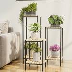 Blumentisch Pelkosenniemi Schwarz - Braun - Metall - Massivholz - Holzart/Dekor - 30 x 90 x 30 cm