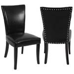 Chaise capitonnée Edinburgh(lot de 2) Noir - Cuir synthétique - 50 x 93 x 62 cm