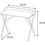 Bureau en métal et MDF Terrazzo Gris Blanc - Métal - 80 x 78 x 50 cm