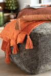 Kissen Quasten Orange - Textil - 45 x 3 x 45 cm