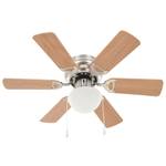 Ventilateur de plafond 295767 Marron - Bois manufacturé - Métal - 82 x 29 x 82 cm