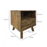 Table chevet pin recyclé 1 tiroir 1niche Marron - En partie en bois massif - 55 x 63 x 44 cm