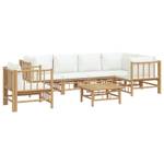 Garten-Lounge-Set 3028492-18 (7-teilig) Weiß - Bambus - 69 x 65 x 69 cm