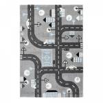 Tapis enfant CITY ROAD 80x150 gris Gris - Matière plastique - 80 x 16 x 150 cm