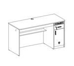 Bureau Snow Blanc - Bois manufacturé - 58 x 75 x 138 cm