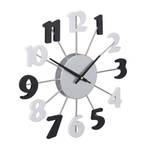 Horloge murale sans cadre Noir - Argenté - Blanc - Métal - Matière plastique - 35 x 4 x 35 cm