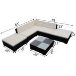 Garten-Lounge-Set (6-teilig) 3003868 Schwarz - Polyrattan - 74 x 31 x 74 cm