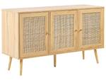 Sideboard PEROTE Braun - Gold - Rattan - 71 x 40 x 120 cm