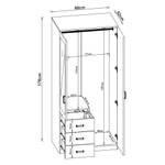 Armoire de chambre Bodolz 3 tiroirs Largeur : 80 cm - 2 porte