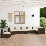 Garten-Lounge-Set (7-teilig) 3013636-6 Braun - Weiß - Metall - Polyrattan - 70 x 60 x 70 cm