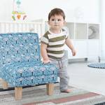 Fauteuil enfant motifs éléphants Bleu - Marron - Blanc - Bois manufacturé - Matière plastique - Textile - 45 x 60 x 52 cm