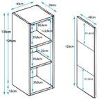 Vitrine Luke V3 Imitation truffier de Sonoma - Blanc - Hauteur : 138 cm