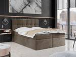 Boxspringbett mit Topper ARTENO Braun - Breite: 140 cm - H3