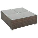 Garten-Sofagarnitur Braun - Metall - Polyrattan - 74 x 26 x 74 cm