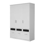 Armoire à portes battantes Bochum-Extra Blanc alpin / Verre noir Bochum 136 cm