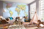 Fototapete World Map 611132 Naturfaser - Textil - 368 x 248 x 248 cm