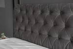 Boxspringbett VERONA Grau - Textil - 190 x 128 x 225 cm