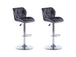 Tabouret de bar CALVIN Lot de 2 Noir