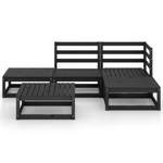 Salon de jardin (lot de 5) 3009911-1 Noir - Bois massif - Bois/Imitation - 70 x 30 x 70 cm