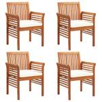 Garten-Essstuhl 299638-4 (4er Set) Weiß - Massivholz - Holzart/Dekor - 64 x 90 x 60 cm