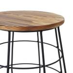 Table d'appoint A80 bois véritable Noir - Marron - Métal - Bois/Imitation - En partie en bois massif - 35 x 40 x 35 cm