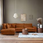 Ecksofa BRENTIS Orangerot - Ecke davorstehend links - Ottomane davorstehend links